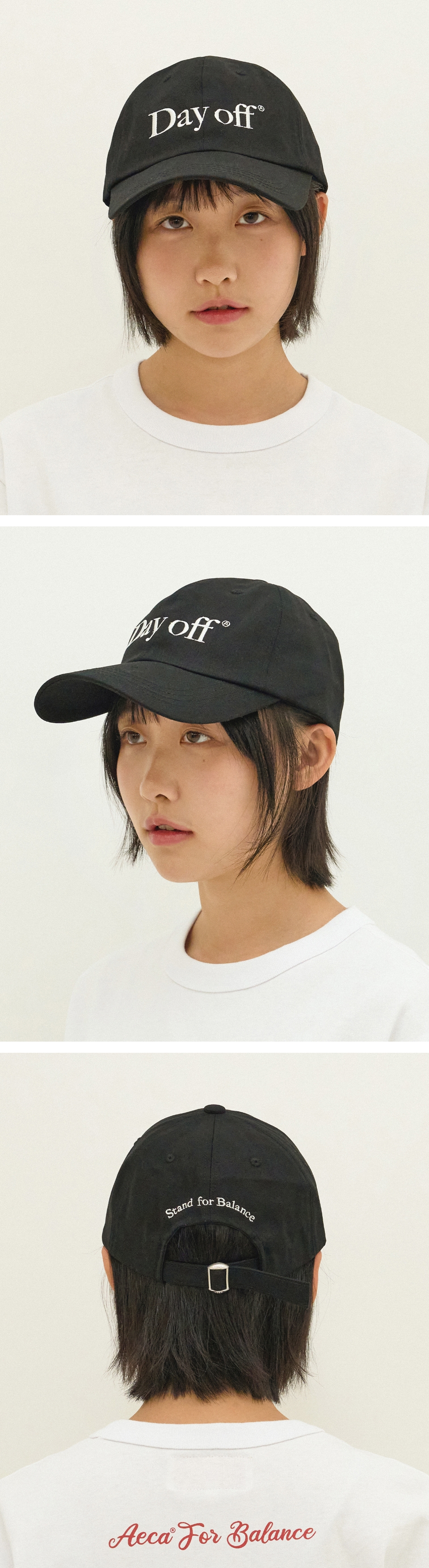 MUSINSA | AECA WHITE DAY OFF CAP-BLACK
